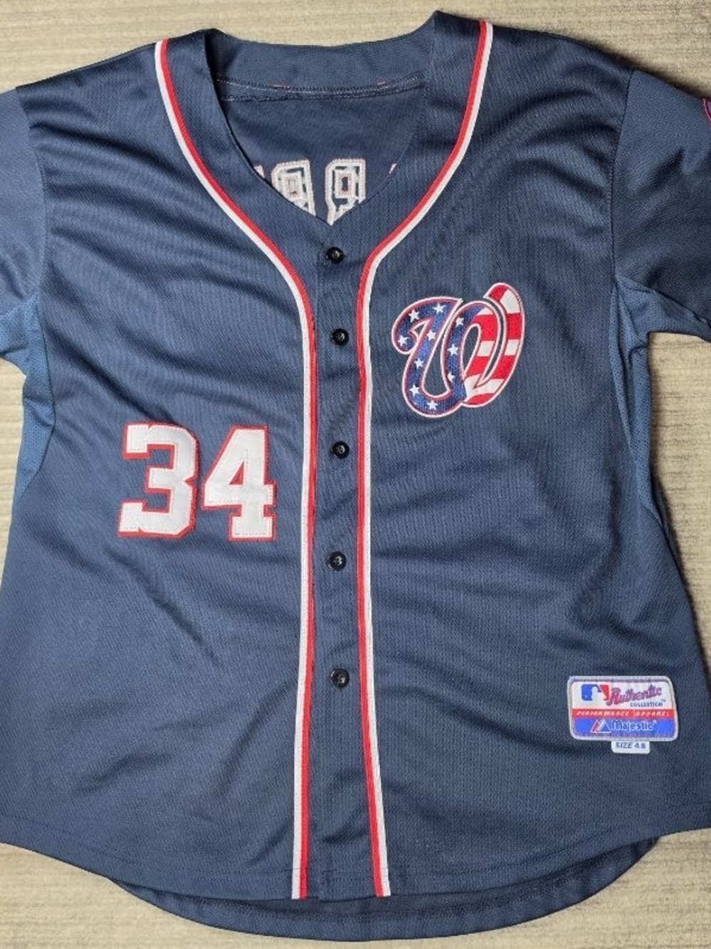 Majestic Authentic Bryce Harper Washington Nationals Stars & Stripes Jersey 48